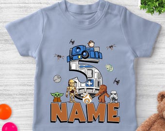 Custom Star Wars Birthday Family Shirt, Personalized Star Wars Birthday Tee, Star Wars Family Birthday Gift, Custom Jedi Party Shirts OIPQ05