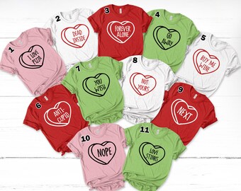 Funny Galentines Day Shirts, Anti Valentines Day Shirt, Group Valentine's Day,Funny Valentines Shirts, Candy Conversation Hearts Tee ULAA05