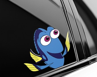 Disney Dory Finding Nemo Peeker Peeking Car Window Decals, Marlin Dory Crush Ray Brush Bruce Squirt Turtle Waterproof Stickers UN1JSK02