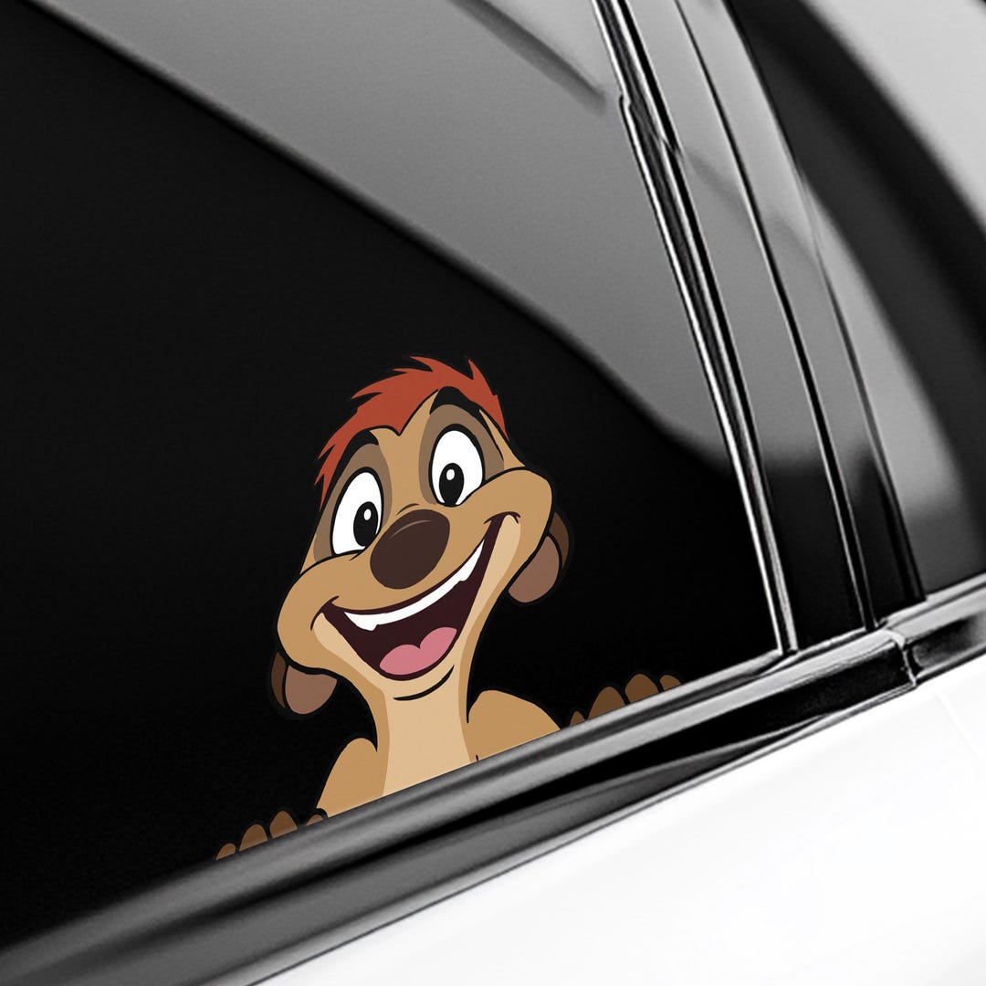 Timon Peekapoo Peeker Peeking Car Window Decals - Funny Bumper ...