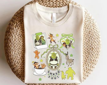 Shrek Coquette Bows Locket Shirt, Fiona Donkey Lord Farquaad Gingerbread Man Shrek Group, Shrek Birthday Boy, Shrek Family Matching SLWI10