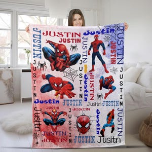Personalized Spiderman Blanket/Spider Man Fleece Blanket/Spiderman Birthday Gift/Spider Man Across The Spiderverse/Blanket Quilt OGYZ19