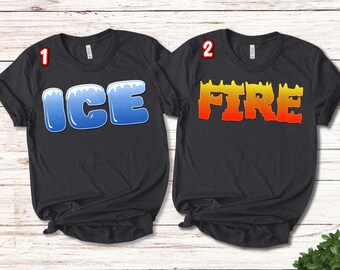 Ice Fire Baby Family Halloween Costumes Shirt, Ice and Fire Cosplay Tee, Halloween Costume For Family Group, Birthday Party Gifts SJ1V18