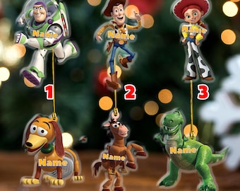 Custom Name Toy Story Ornament, Custom Woody Buzz Ornament, Toy Story Fan Custom Ornament, Sheriff Woody Personalized Ornament AE1NK09