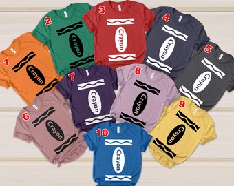 Crayon Matching Family Shirt, Crayon Halloween Shirts, Halloween Group Shirts, Crayon Teacher Costume, Teacher halloween shirt UM508