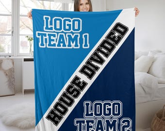 Custom House Divided Blanket/House Divided Baseball/Basketball Team Blanket/American Football Blanket/Personalized Gifts For Him OHVC06