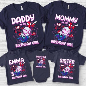 Spiderman Birthday Shirt, Spidey And His Amazing Friends Tshirt, Personalized Spidey Family Birthday Shirt, Ghost Spider, Spider Tee SKTG16 bild 2