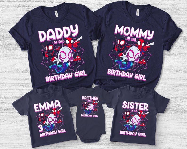 Spiderman Birthday Shirt, Spidey And His Amazing Friends Tshirt, Personalized Spidey Family Birthday Shirt, Ghost Spider, Spider Tee SKTG16 bild 2