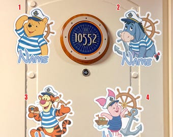 Personalized Pooh and Friends Cruise Line magnet/Winnie the Pooh Magnet/Disney Cruise Line Door/Family Vacation Magnet, Disney Magnet OHZQ11