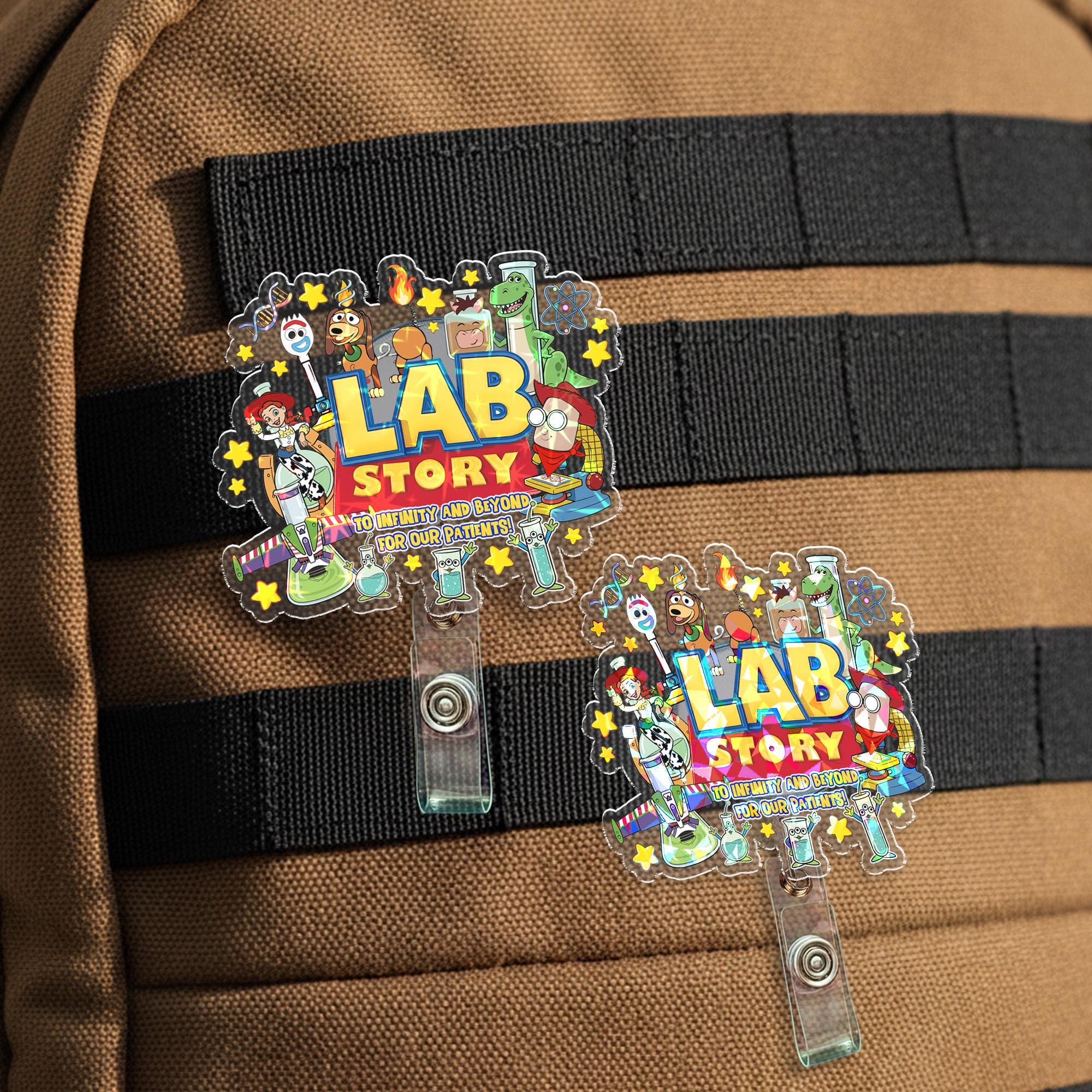 Discover Lab Story Lab Week 2026 Badge Reel, Medical Laboratory Professional Gift, Retractable ID Holder for Lab Techs, Fun Lab Accessory OHZF11