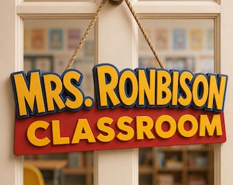 Personalized Teacher Name Door Sign/Toy Story Teacher Door Decor/Back to School/Disney Pixar Door Decor/Teacher Decor Disney Style ODSRE071