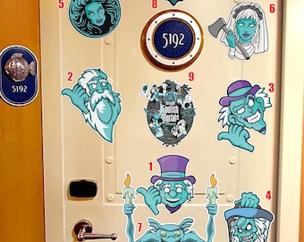 The Haunted Mansion Welcome Foolish Mortals magnet, Hitchhiking ghosts Haunted Cabin Halloween on the high seas magnet, Cruise magnet UN2Z10