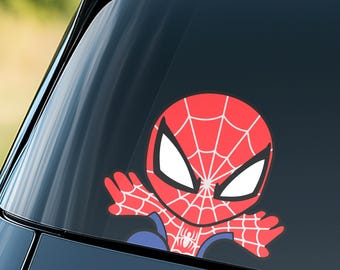 Chibi Spider Peekapoo Peeker Car Window Decal - Bumper Waterproof Vinyl Sticker - Pack Stickers UNX3SK22