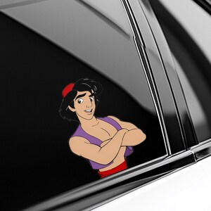Aladdin Peeker Sticker, Disney Aladdin Peeking Vinyl Decal for Car, Laptop, Water Bottle, Waterproof Aladdin Sticker OHVO15