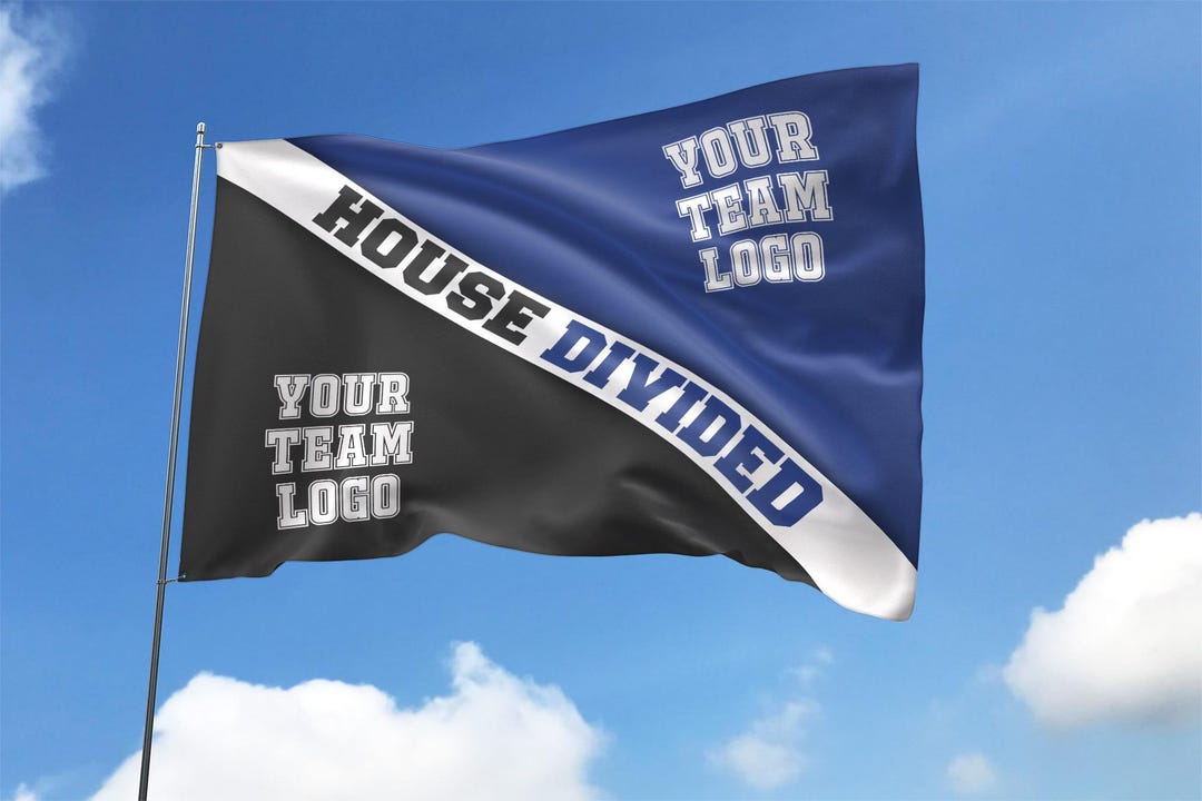 Custom House Divided Flag, Fan Supportive Flag, Football House Flag ...