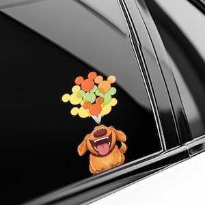 Dug Mickey Balloon Peeker Peeking Car Window Decals - Bumper Waterproof Vinyl Stickers - Up Movies - Pack Stickers UN1JSK14