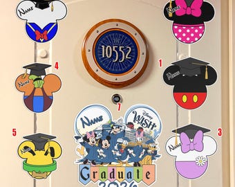 Personalized Mickey and Friends Disney Graduation Cruise Magnet/Disney Family Cruise Ship Stateroom Door/Gift Graduate/Disney Grad OIOV19