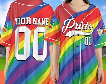 Personalized Pride Baseball Jersey, Custom Rainbow Spectrum LGBTQ Jersey, Pride Month Game Day Outfit For LGBT Community Baseball UOUI09