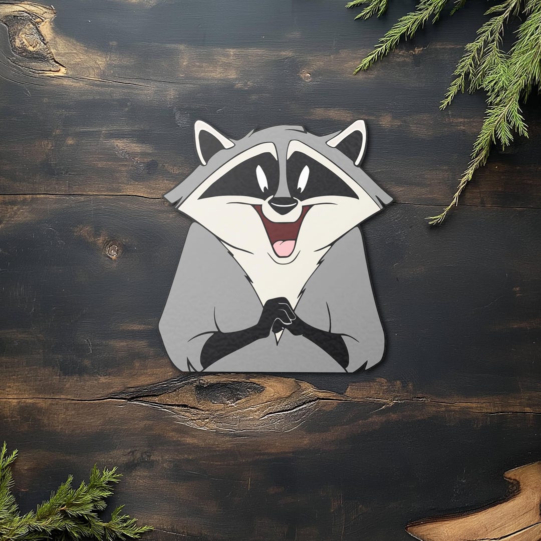 Shockingface Meeko Raccoon Peeker Sticker Disney Pocahontas