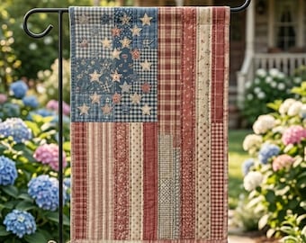 Retro USA Flag Garden Flag, 4th Of July Yard Sign, Red White And Blue Flag, Vintage Americana Outdoor Flag, Summer Patriotic Decor OLIN1212
