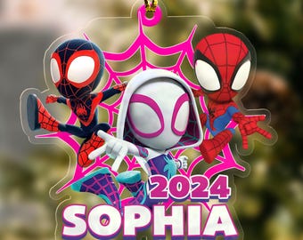 Personalized Spidey And His Amazing Friends Cutout Ornament/Spidey Christmas Acrylic Ornament/Spidey Christmas Ornament Hanging Tree OGXV21