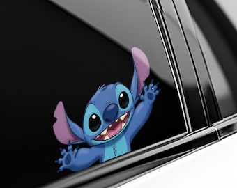 Funny Stitch Peeker Peeking Car Window Decals - Bumper Waterproof Vinyl Stickers - Lilo & Stitch - Pack Stickers UNYYSK03