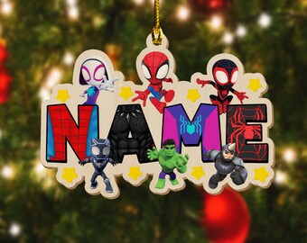 Personalized Spidey And His Amazing Friends Cutout Ornament/Spidey Christmas Acrylic Ornament/Spidey Christmas Ornament Hanging Tree OHVV12