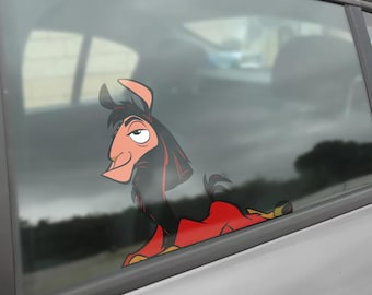 Kuzco llama Peeker Peeking Car Window Decals - Funny Bumper Waterproof Stickers - Emperor's New Groove - Pack Stickers UNYYSK08-5