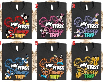 Camiseta "Mi primer viaje a Disney 2026", camisetas a juego de Mickey, camiseta familiar de vacaciones en Disney, camisetas de Disneyland, primer viaje a Disneyworld UN5I10