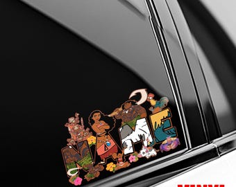 Custom Name Moana Peeker Sticker – Personalized Disney Princess Vinyl Decal, Waterproof Moana Peekaboo Sticker OHVD15