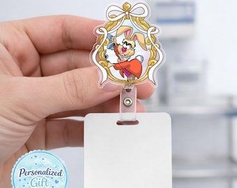 Alice Mad Hatter Cheshire Cat Badge Reel, Alice in Wonderland Nurse Badge Holder, Cute Retractable ID Badge Clip  AYCC08