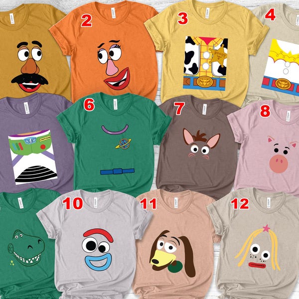 Toy Story Group Costume Shirt, Costume Shirt For Family Friends Teachers, Toy Story Halloween Cosplay Shirt, Halloween Costume Shirt SJZB07