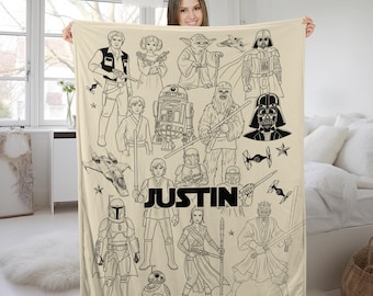 Personalized Disney Star Wars Blanket, Galaxy's Edge Star Wars Birthday Boy, May The Force be With You Family Decor AXHO11