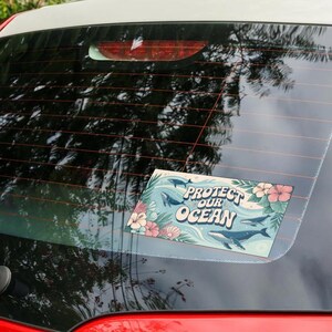 Protect Our Ocean Vinyl Sticker, Save the Oceans Sticker, Cute Ocean Sticker, Blue Whale Sticker, Sea Sticker UN1QBS30