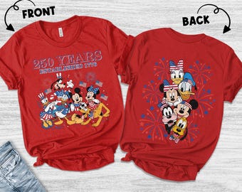 America Anniversary Disney 4th of July Shirt Comfort Colors, USA Flag Red White 250th Years of Freedom, Independence Day Patriotic  UOYD18