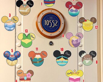 Personalized Disney Princess Inspired Cruise Door Magnet/Cinderella Belle Rapunzel Disney Trip Magnet/Family Cruise Stateroom Door OIOV20