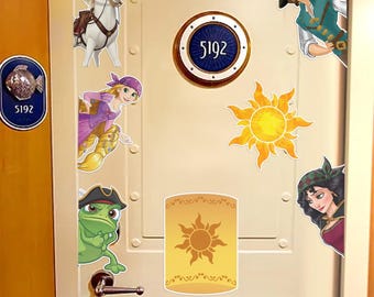 Tangled Rapunzel Princess Pascal Disney Pirate Cruise Line Magnets/Disney Cruise Family Trip Decor/Disneyland Stateroom Door Magnet OIO401