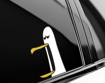 Gerald Side Eye Seagull Peeker Sticker – Funny Peeking Car Window Decal – Bumper Waterproof Vinyl Sticker - Pack Stickers UN1KSK08