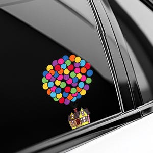 Up House Peeker Sticker, Disney Up Balloon Decal, Peeking Vinyl Sticker for Car Window, Laptop, Water Bottle, Cute Gift OHVO14