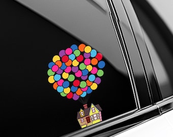 Up House Peeker Sticker, Disney Up Balloon Decal, Peeking Vinyl Sticker for Car Window, Laptop, Water Bottle, Cute Gift OHVO14