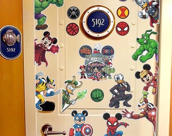 Personalized Disney Cruise Line Marvel Character 2026 Magnet, Super Heroes Disney Destiny Magic, Custom Family Cruise Door magnet UNA204