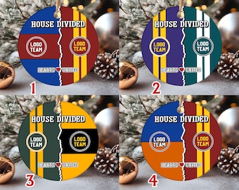 Personalize House Divided Christmas Ornament, House Divided Hanging Ornament, Christmas Tree Decor, Sport Team Keepsake Ornament UL5S11