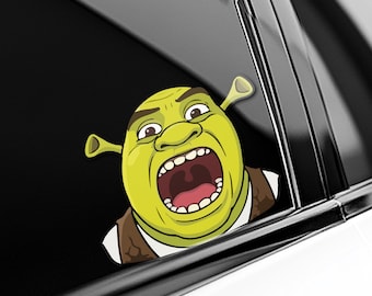 Funny Shrek Swamp Life Peeker Sticker, Peeker Peeking Car Window Decals - Bumper Vinyl Stickers Meme Ogre Sticker Pack Stickers SLX213-5