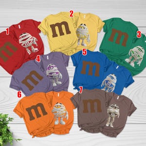 M and M Faces Halloween Costume Shirts, M M Face Matching Halloween Costume, Family Halloween Costumes, Candy Group Matching AXG308