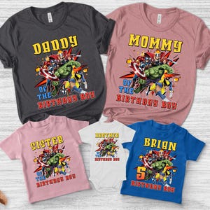 Custom Superhero Birthday Shirt, Birthday Boy Shirt, Avengers Birthday Shirt, Happy Birthday Tee, Family Birthday Matching Shirt AXGW12