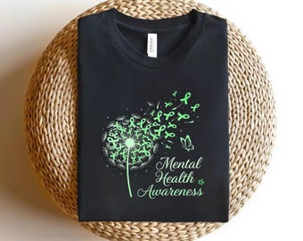 Dandelion Mental Health Awareness Shirt, Green Ribbon Tee AYCT20