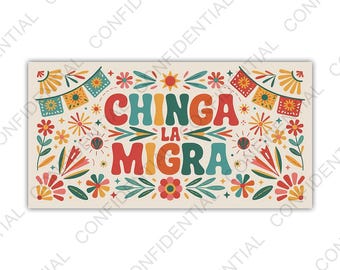 Chinga La Migra Decals, Abolish Ice Protest Decals, No Human Is Illegal, Social Justice Decals, Immigrant Human Rights Decals UN2HBS04