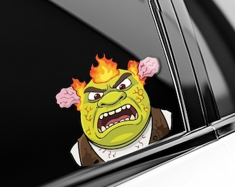 Funny Shrek Swamp Life Peeker Sticker, Peeker Peeking Car Window Decals - Bumper Vinyl Stickers Meme Ogre Sticker Pack Stickers SLX213-2