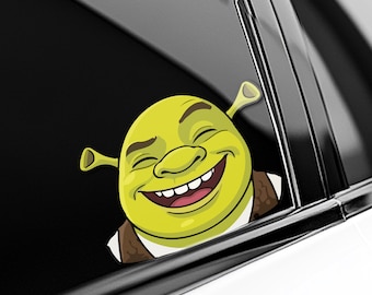 Funny Shrek Swamp Life Peeker Sticker, Peeker Peeking Car Window Decals - Bumper Vinyl Stickers Meme Ogre Sticker Pack Stickers SLX213-1