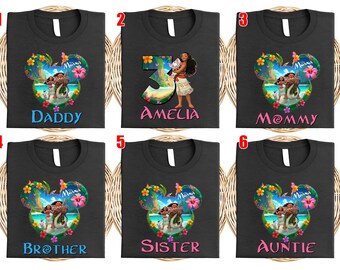Moana Princess Birthday Family Shirt, Disney Family Shirt, Mom Dad Disney Tee, Disneyland Trip Shirt, Maui Shirt, Moana 2 Movie SLXW08